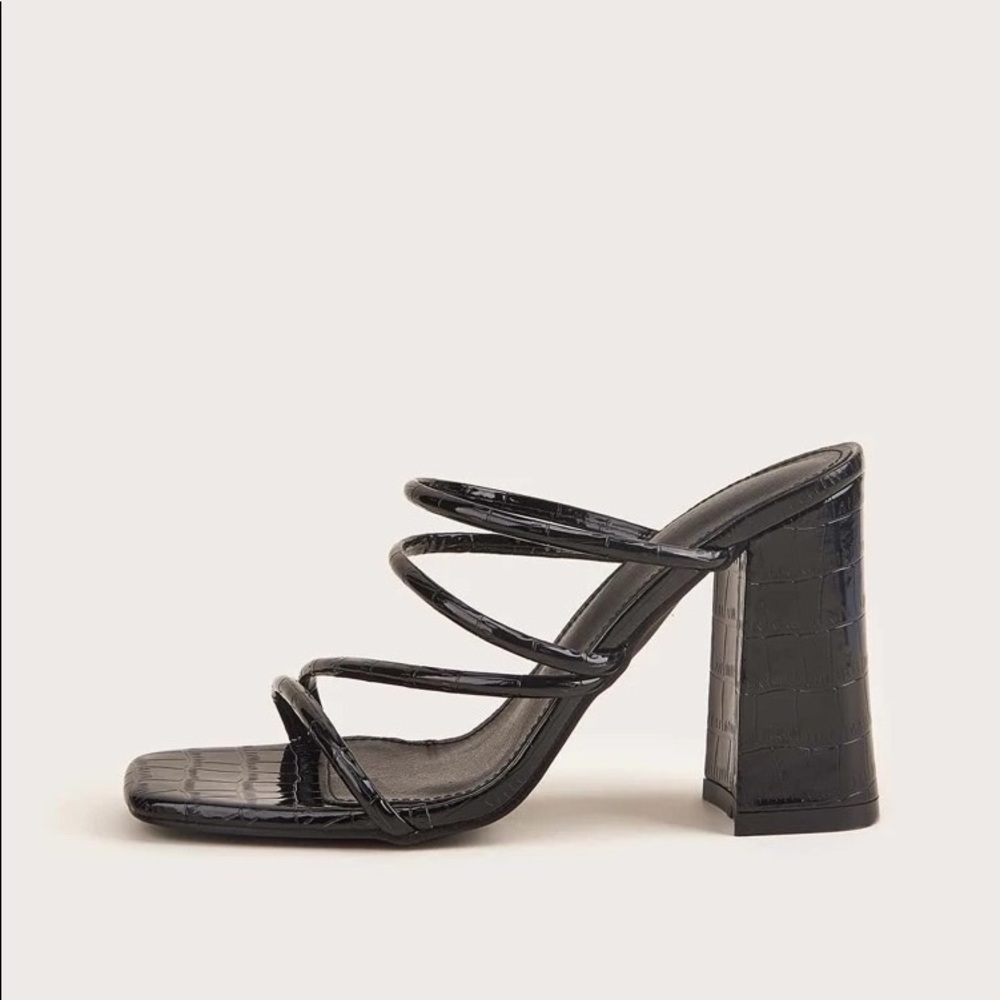 Shein black croc heels size EUR 35